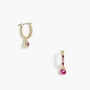 NWT J.Crew Factory fashion amethyst pave earrings.